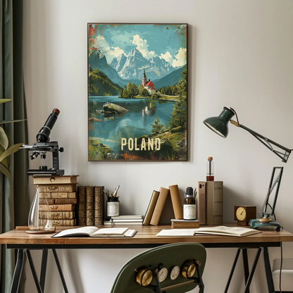 Scenic Mountains And Church Poland Travel Poster