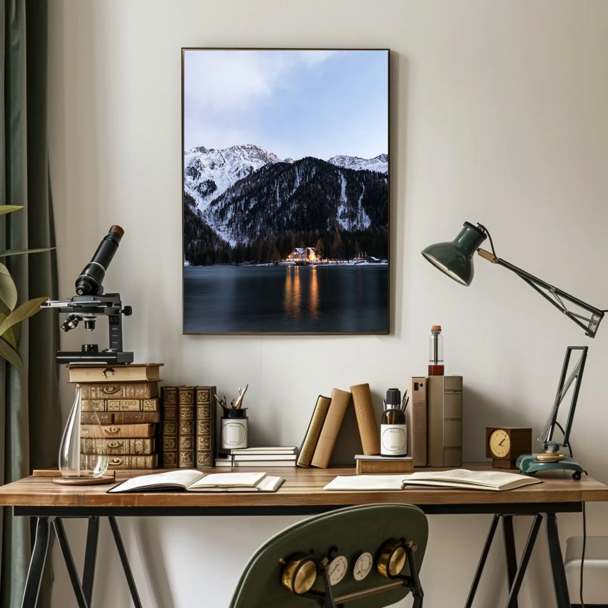 Mountain Dusk Tranquility in Alpine Setting National Park Poster