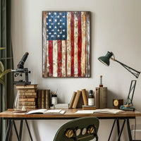 Faded American Flag Geometric Abstract Art Wall Poster