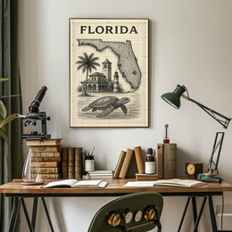 Florida Landmarks And Wildlife Poster