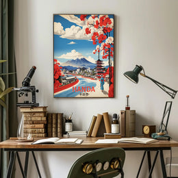 Japanese Cultural Beauty Poster with Traditional and Modern Influences
