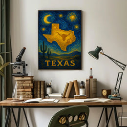 Texas Under a Starry Sky Poster