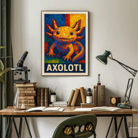 Axolotl Mosaic Art Poster