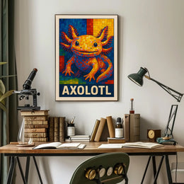 Axolotl Mosaic Art Poster