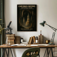 Carlsbad Caverns New Mexico Vintage National Park Poster