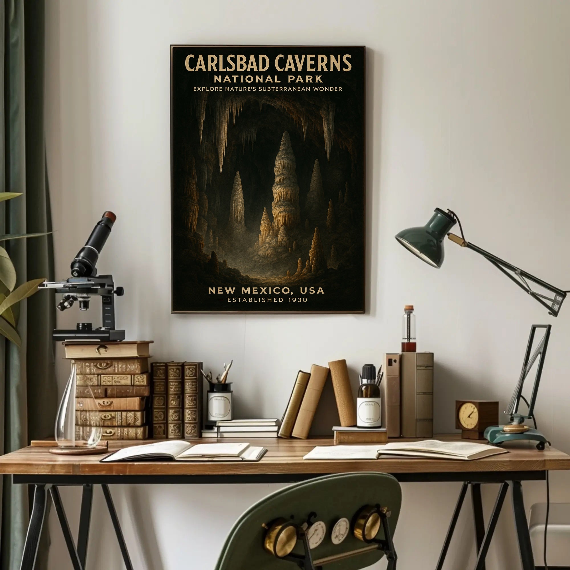 Carlsbad Caverns New Mexico Vintage National Park Poster