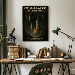 Carlsbad Caverns New Mexico Vintage National Park Poster
