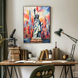 Statue Of Liberty Geometric Splendor Poster
