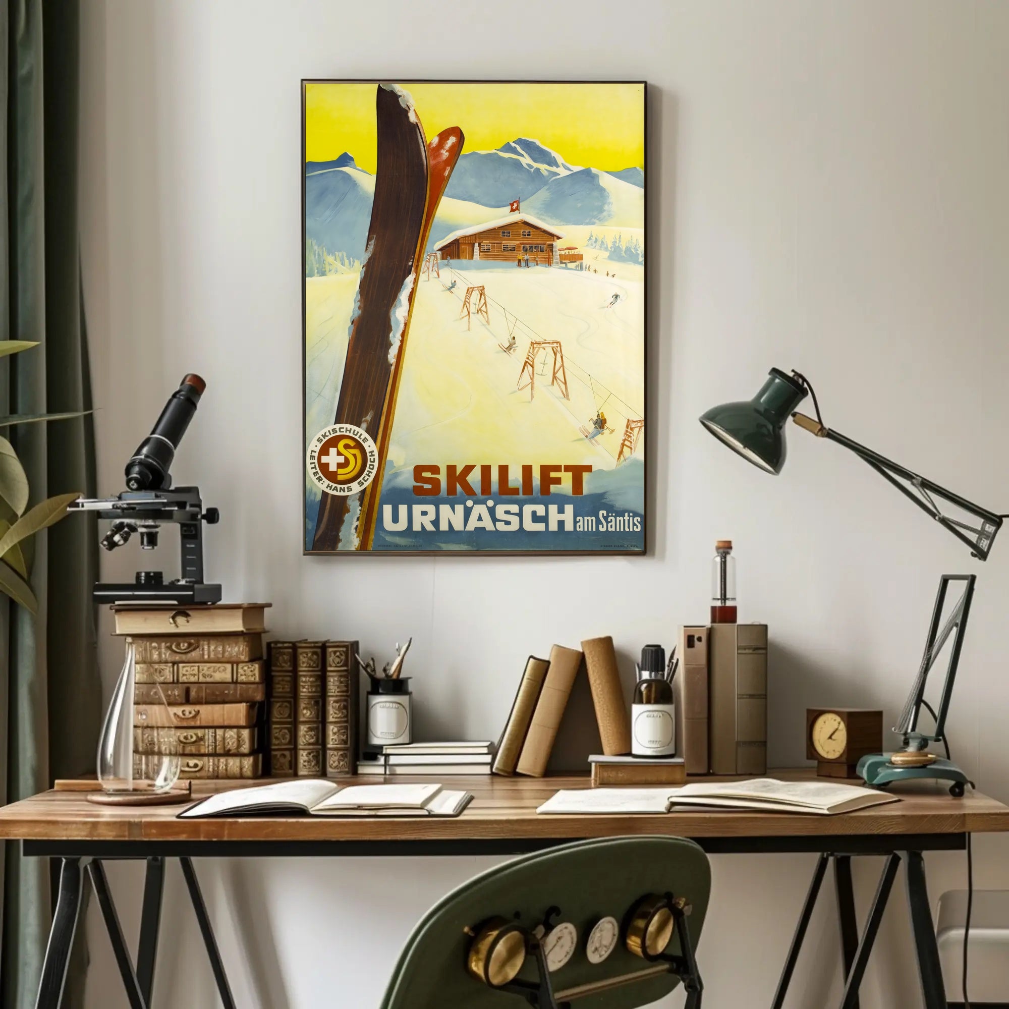 Skiing Adventure at Urnäsch am Säntis Poster PosterGoat