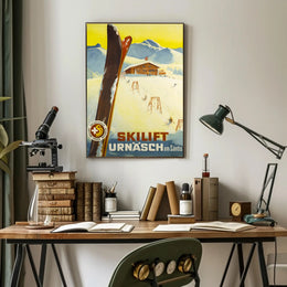 Skiing Adventure at Urnäsch am Säntis Poster PosterGoat