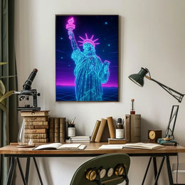 Neon Liberty Poster