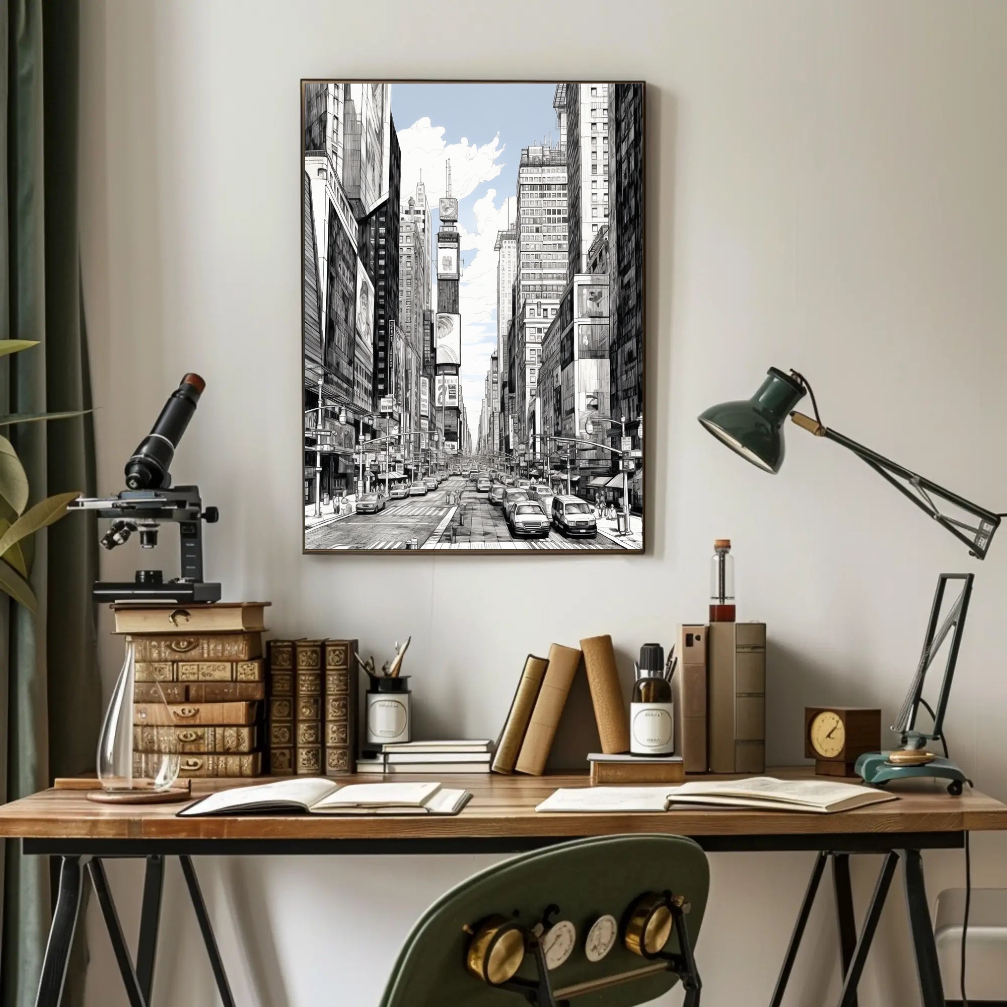Urban Sketch Of Times Square Poster