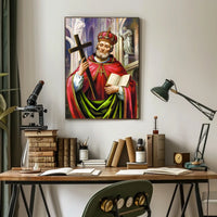 Saintly Figure with Cross Poster