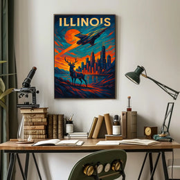 Illinois Skyline And Nature Poster