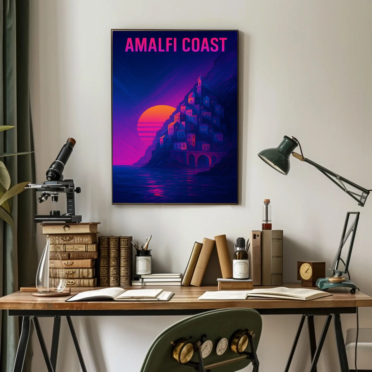 Amalfi Coast Sunset Poster Wall Art 18x24 Scenic Travel