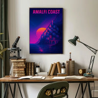 Amalfi Coast Sunset Poster Wall Art 18x24 Scenic Travel