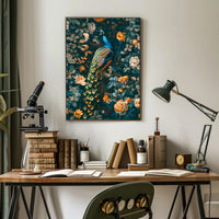 Majestic Peacock Floral Paradise Wall Art