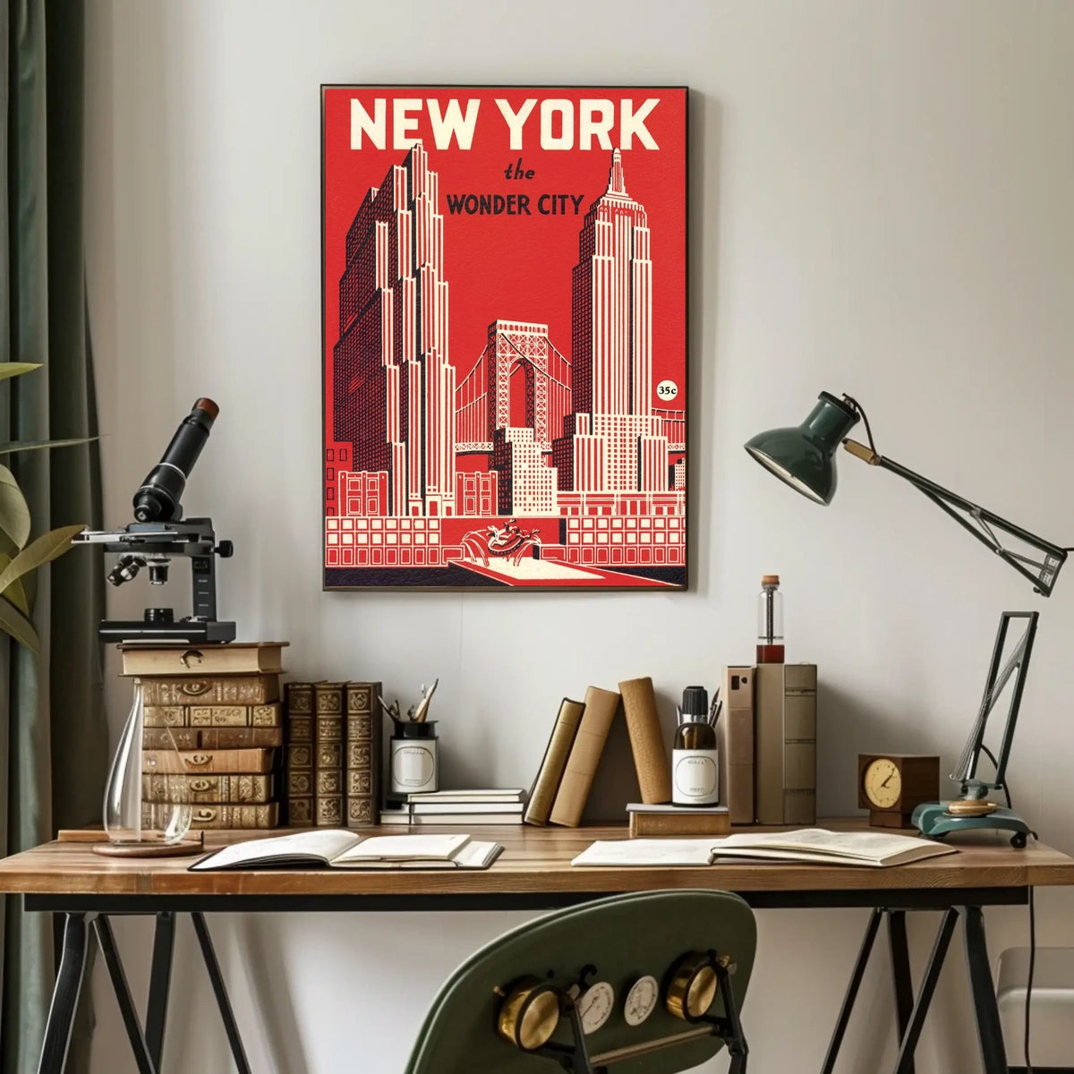 New York City Architecture Poster Vintage Wall Art For NYC