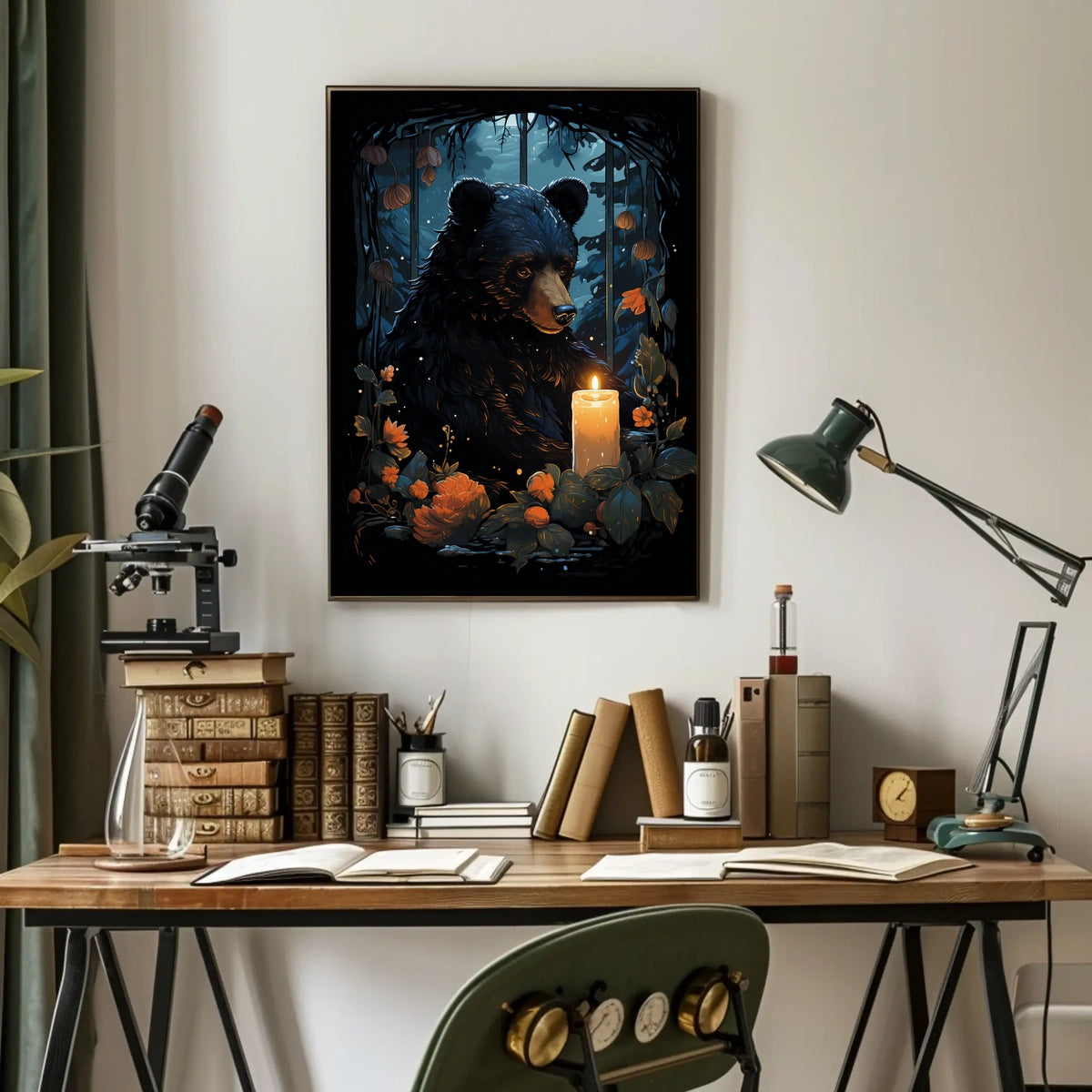 Bear In Candlelight Poster