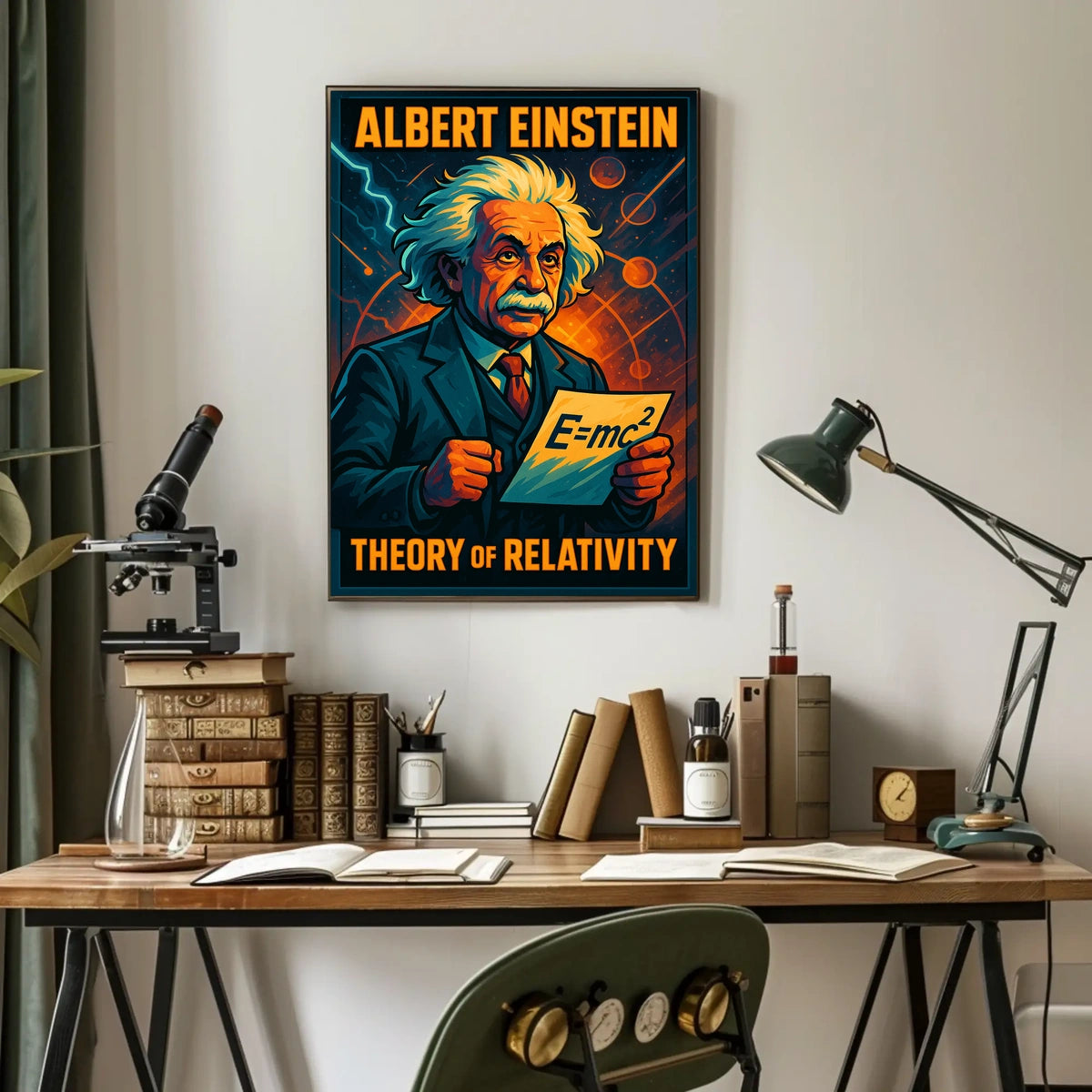 Einstein Relativity Vintage Science Wanderlust Poster