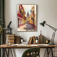 Spain Seville Old Town Cathedral Street Scene Poster