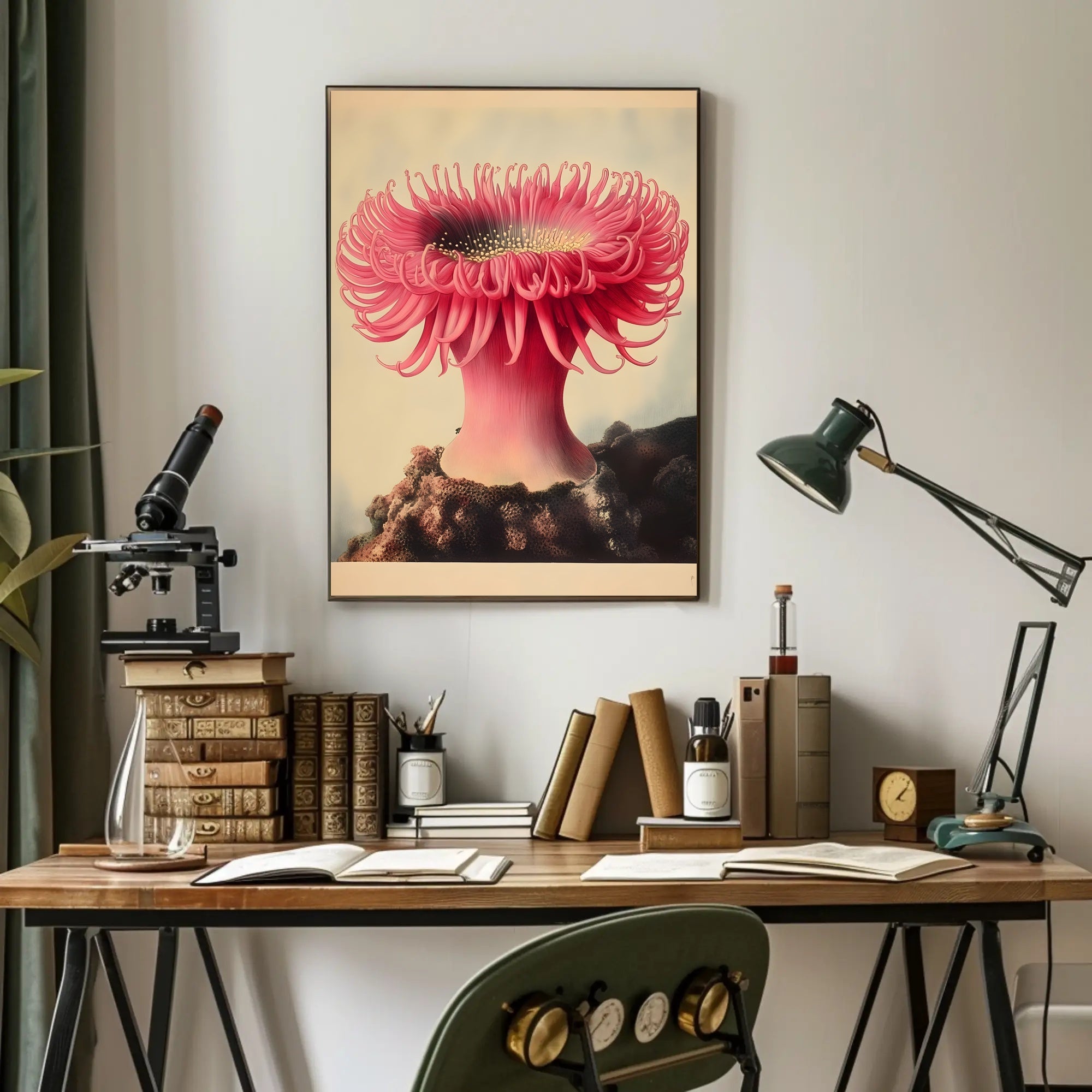Sea Anemone Poster Vibrant Illustration Wall Art