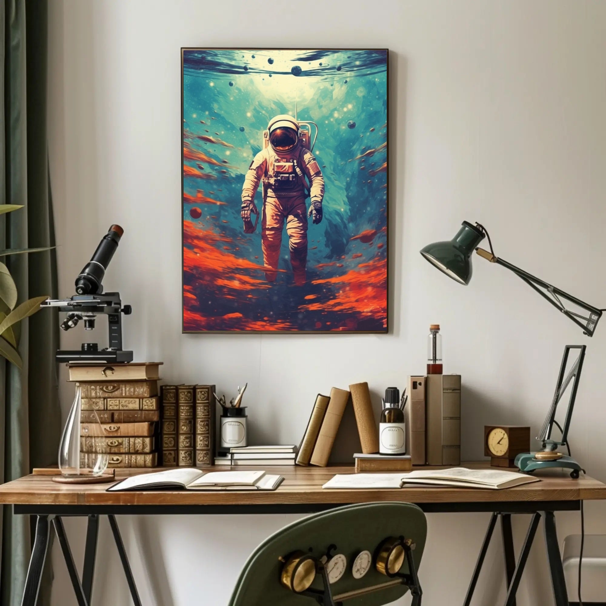 Astronaut in Cosmic Waters Poster