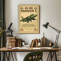 AV-8B Harrier II Vintage Military Recruitment Poster