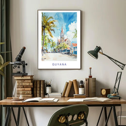 Vibrant Streets of Guyana Poster PosterGoat