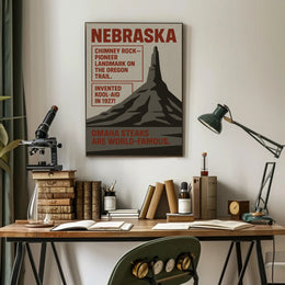 Nebraska Highlights Wall Art Print Decor PosterGoat