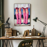 Pink Boots Wall Art Poster Vintage Feminine Print
