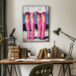 Pink Boots Wall Art Poster Vintage Feminine Print