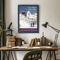 Jackson Hole Aerial Tramway Announcement Poster PosterGoat