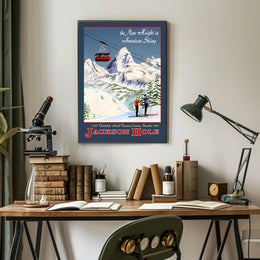 Jackson Hole Aerial Tramway Announcement Poster PosterGoat