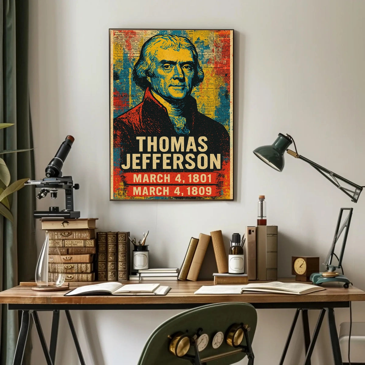 Thomas Jefferson 3rd President of the United States Street Art Mashup Poster