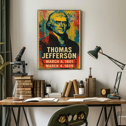 Thomas Jefferson 3rd President of the United States Street Art Mashup Poster
