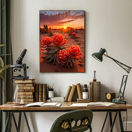Desert Bloom At Sunset Poster
