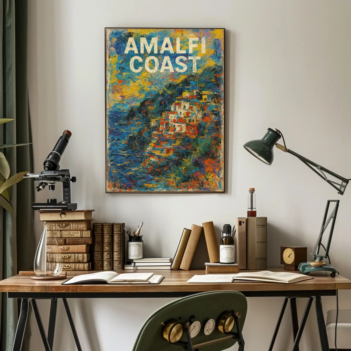 Amalfi Coast Poster Art 18x24 Coastal Wall Decor Gift
