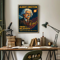 Einstein Relativity Vintage Educational Science Poster