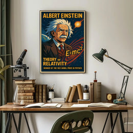 Einstein Relativity Vintage Educational Science Poster