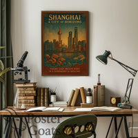 Shanghai Skyline Travel Poster
