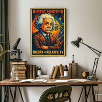 Einstein Relativity Vintage Cosmic Science Poster