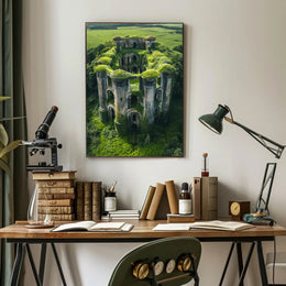 Ancient Fortress Ruins: Nature's Resilient Embrace Poster PosterGoat