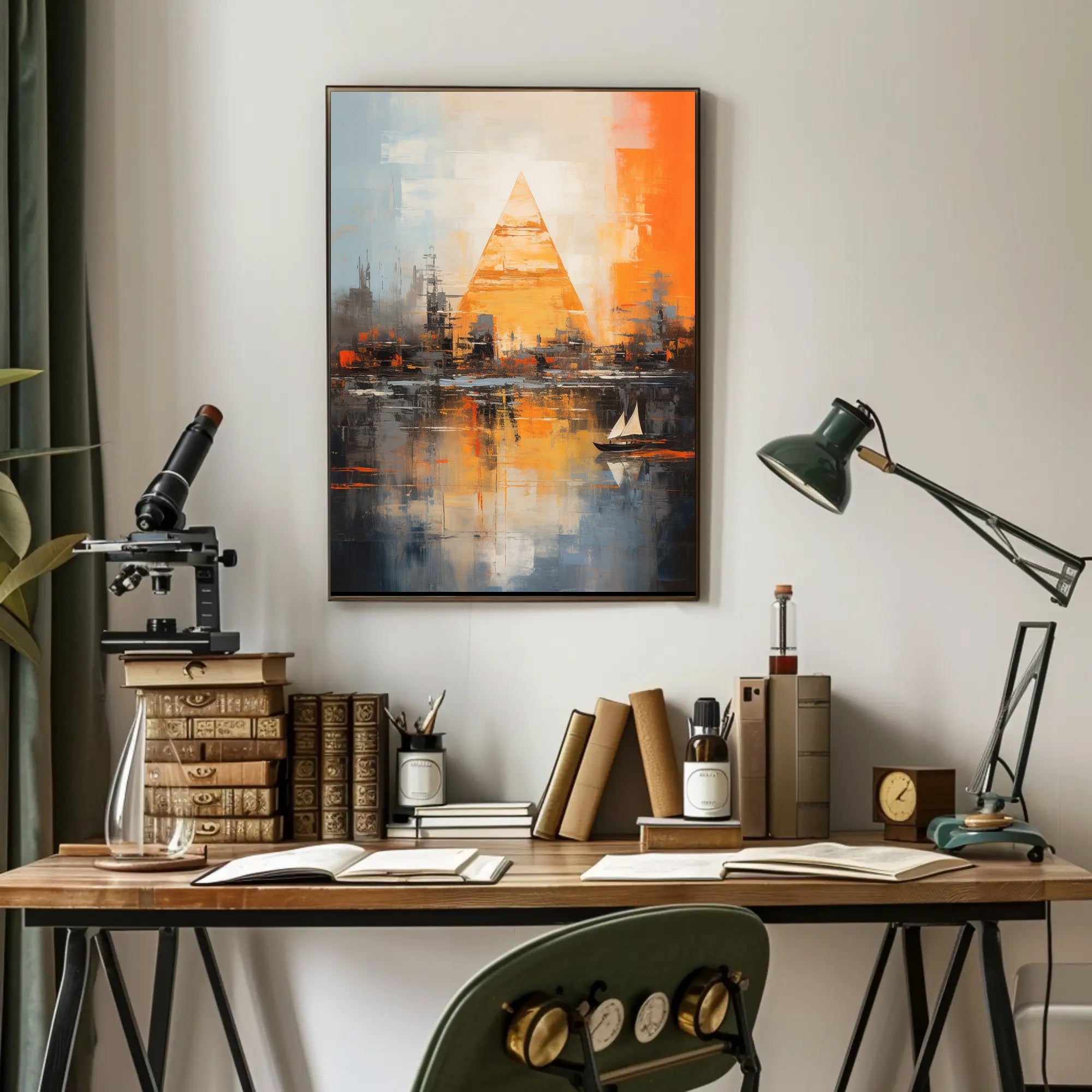 Pyramid Oasis Dreamscape Abstract Artistic Poster