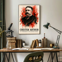 Chester Arthur Watercolor Portrait Historical-Presidential Poster