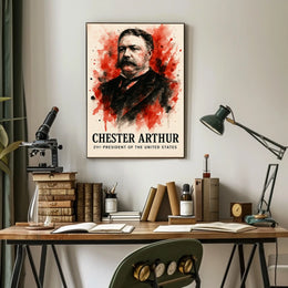 Chester Arthur Watercolor Portrait Historical-Presidential Poster