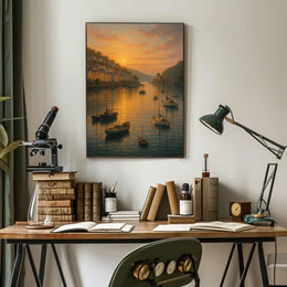 River Dart At Dusk Boats And Soft Warm Sunset Light Poster