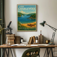 Lake Charlevoix Escape: Vintage Travel Poster