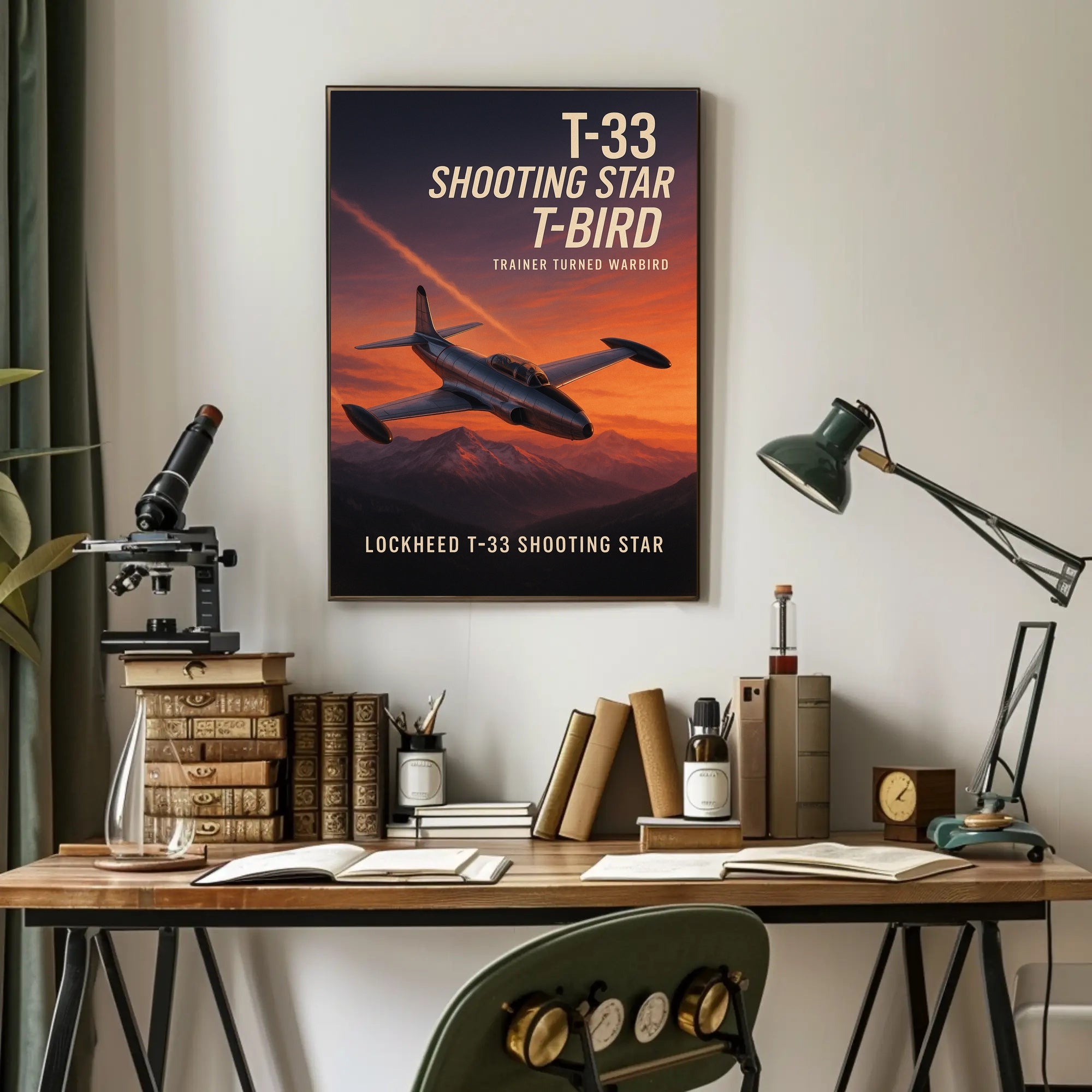 Lockheed T-33 Shooting Star Military Aviation Poster