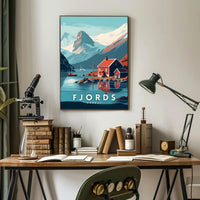 Norwegian Fjord Landscape Scenic Travel Poster